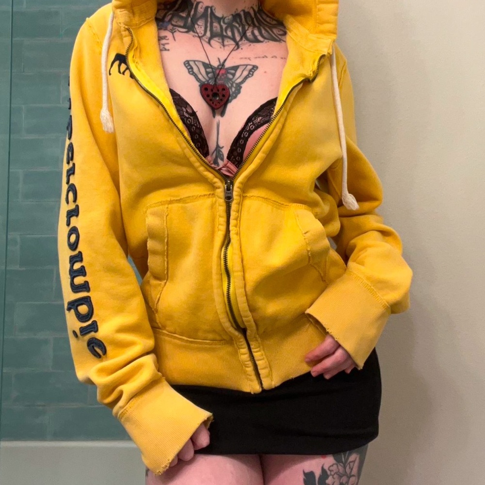 Y2k abercrombie and fitch embroidered winter hoodie